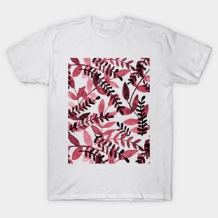 Watercolor branches - wine red T-Shirt